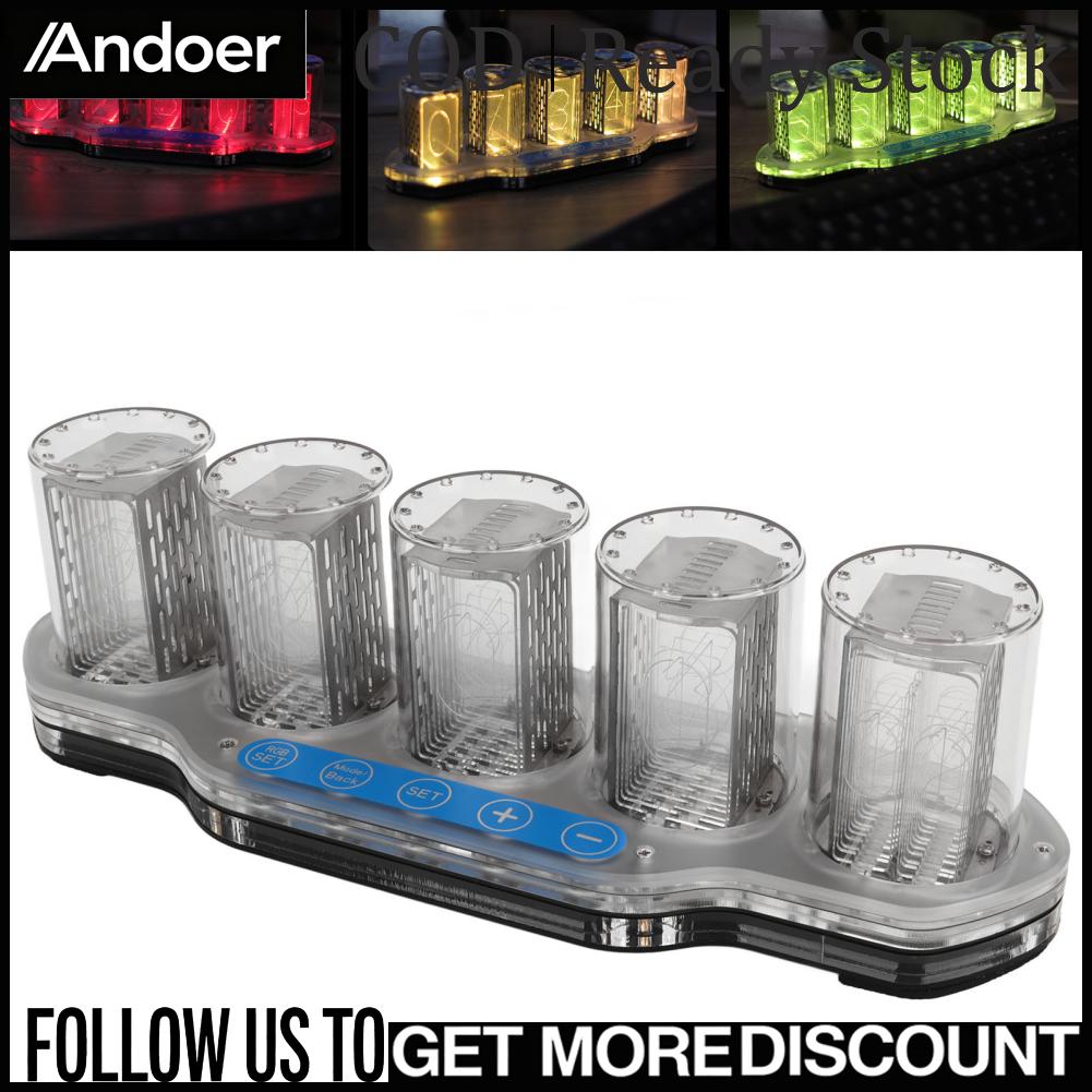 Andoer โหมดปรับนาฬิกาหลอดดิจิตอล LED นาฬิกาหลอด RGB สีเต็มรูปแบบ USB ขับเคลื่อนเสถียรสำหรับห้องนอน ราคา 2,215 บาท*ส่งฟรี