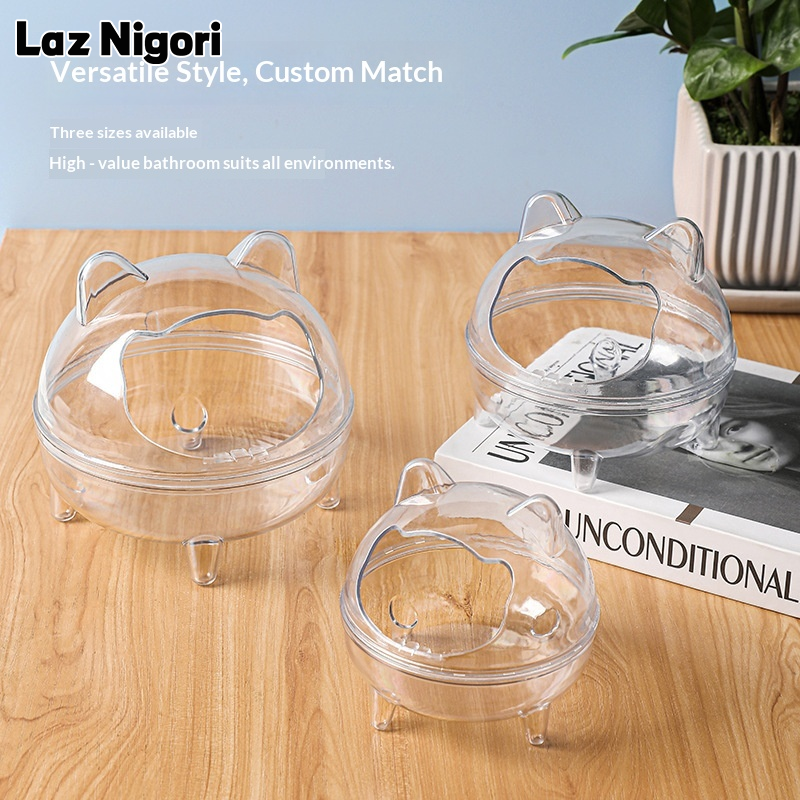 Laz Nigori Cute Bear-Shaped Pet Bath for Hamsters, Gerbils, and Small Pets with Transparent Design and Anti-Splash Feature ราคา 32 บาท*ส่งฟรี