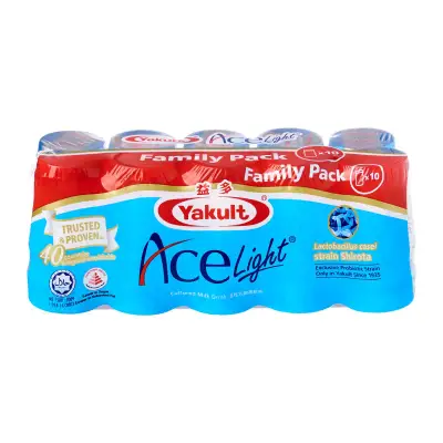 Yakult Ace Light Cultured Milk Drink Family Pack 10S