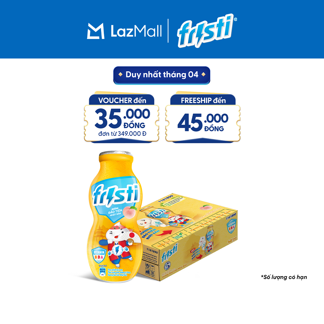 Thùng 48 Chai Sữa Chua Uống Fristi Hương Đào 80ml (48x80ml)