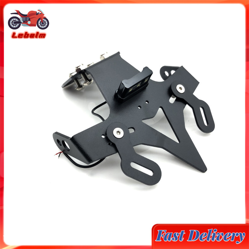 Lebalm【ready stock】📣CNC Aluminum License Plate Frame With Light Motorcycle Modification Parts For Zx25r