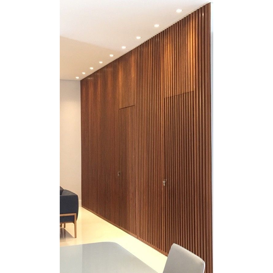 WPC Fluted Wood Wall Panels for TV and Office Background