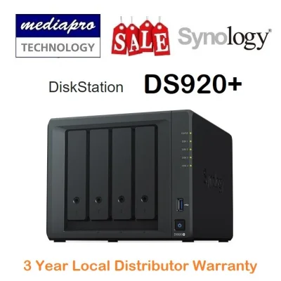 Synology DiskStation DS920+ 4-Bay NAS ( without HDD ) - 3 Year Local Distributor Warranty