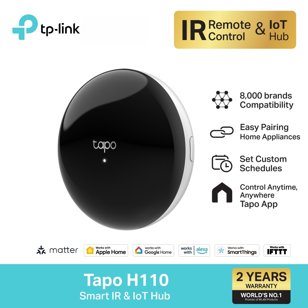 🔥ขายดีมาก🔥TP-LINK (Tapo H110) Smart IR & IoT Hub อุปกรณ์เปิดปิดแอร์ ทีวีและรีโมท ควบคุมผ่าน App 1y. ราคา 810 บาท*ส่งฟรี