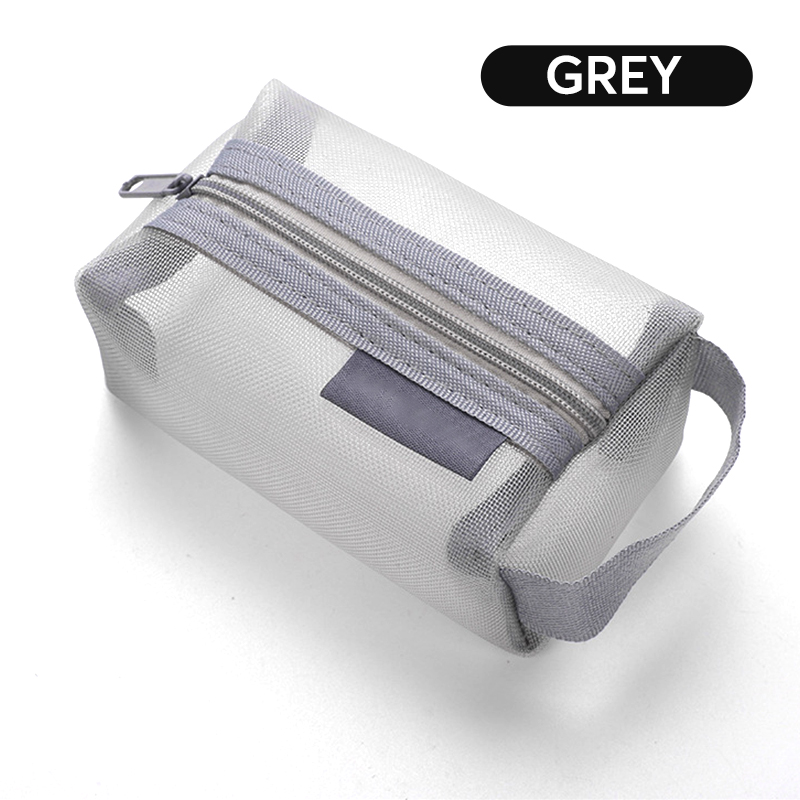 [🇵🇭 Stock&COD] Simple Nylon Square Mesh Coin Purse Large Capacity Key Card Coin Pocket Mesh Cosmetic Bag With Handle