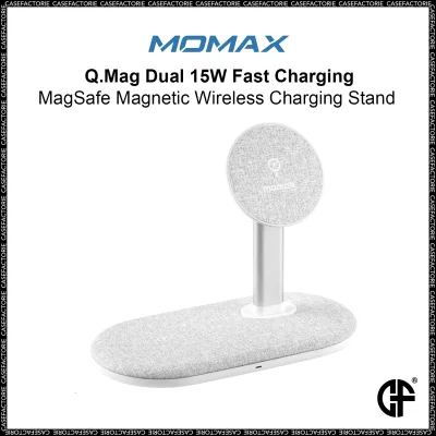 Momax Q.Mag Dual 15W Fast Charging MagSafe Magnetic Wireless Charging Stand