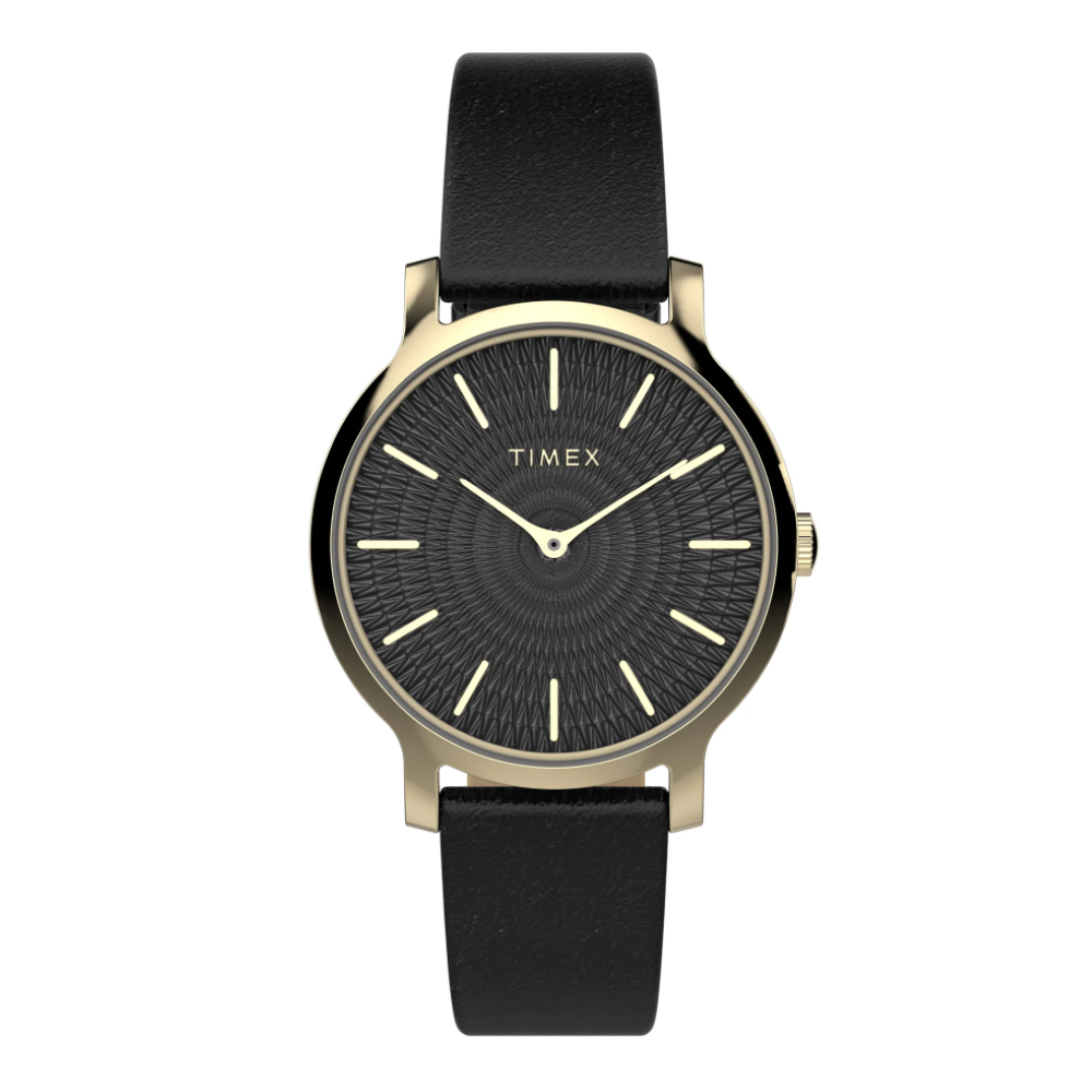 TIMEX TW2V92600 Transcend นาฬิกาข้อมือผู้หญิง สายหนัง สีดำ หน้าปัด 34 มม. ราคา 2,909 บาท*ส่งฟรี