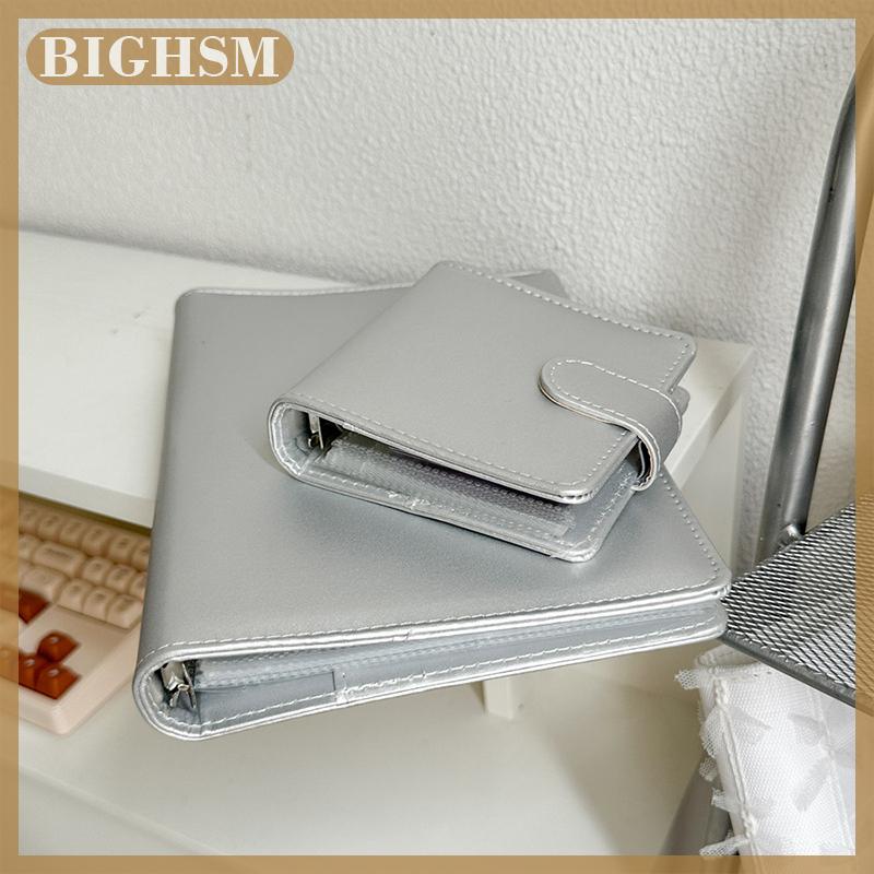 BIGHSM A5 A8 Ins Bạc PU từ khóa lá lỏng lẻo tự làm chất kết dính máy tính xách tay bìa Nhật Ký chương trình nghị sự lập kế hoạch giấy bìa