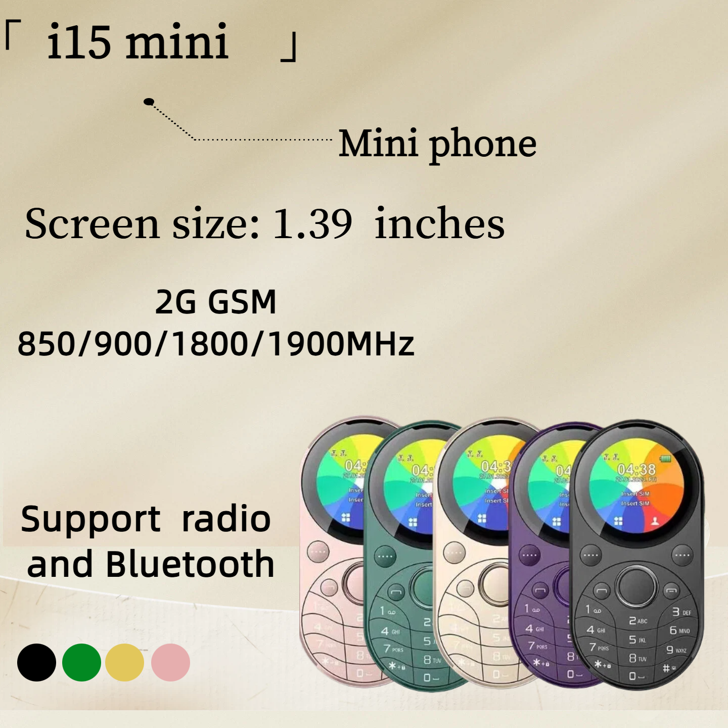 Dual SIM Card Mini Mobile Phone I15 Cross-Border Foreign Trade Elderly & Children's Standby Small Phone Non-Smart Phone Stand ราคา 2,811 บาท*ส่งฟรี
