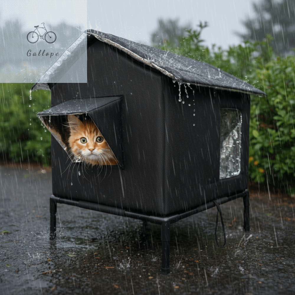 GALLOPE Gấp lại Lều cho mèo ngoài trời Chống thấm nước Ấm áp Hang làm mát cho chó Phổ quát Chống ẩm Giường nâng cao cho thú cưng Cắm trại