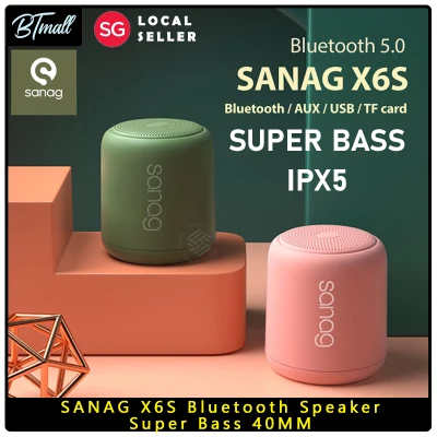 Original SANAG X6S Bluetooth Speaker | Super Bass 40MM | Water Resistant IPX5 | Long Hour Play | Bluetooth 5.0