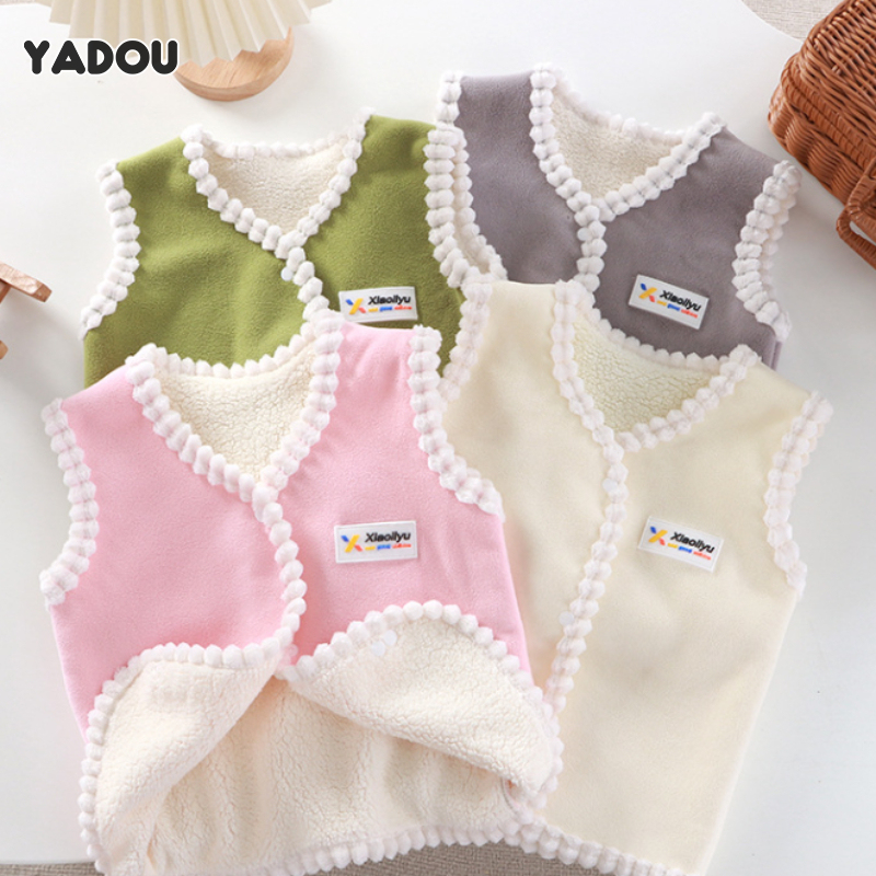 YADOU Children's vest, children's velvet vest, worn over the shoulder, soft, warm and comfortable ราคา 150 บาท*ส่งฟรี