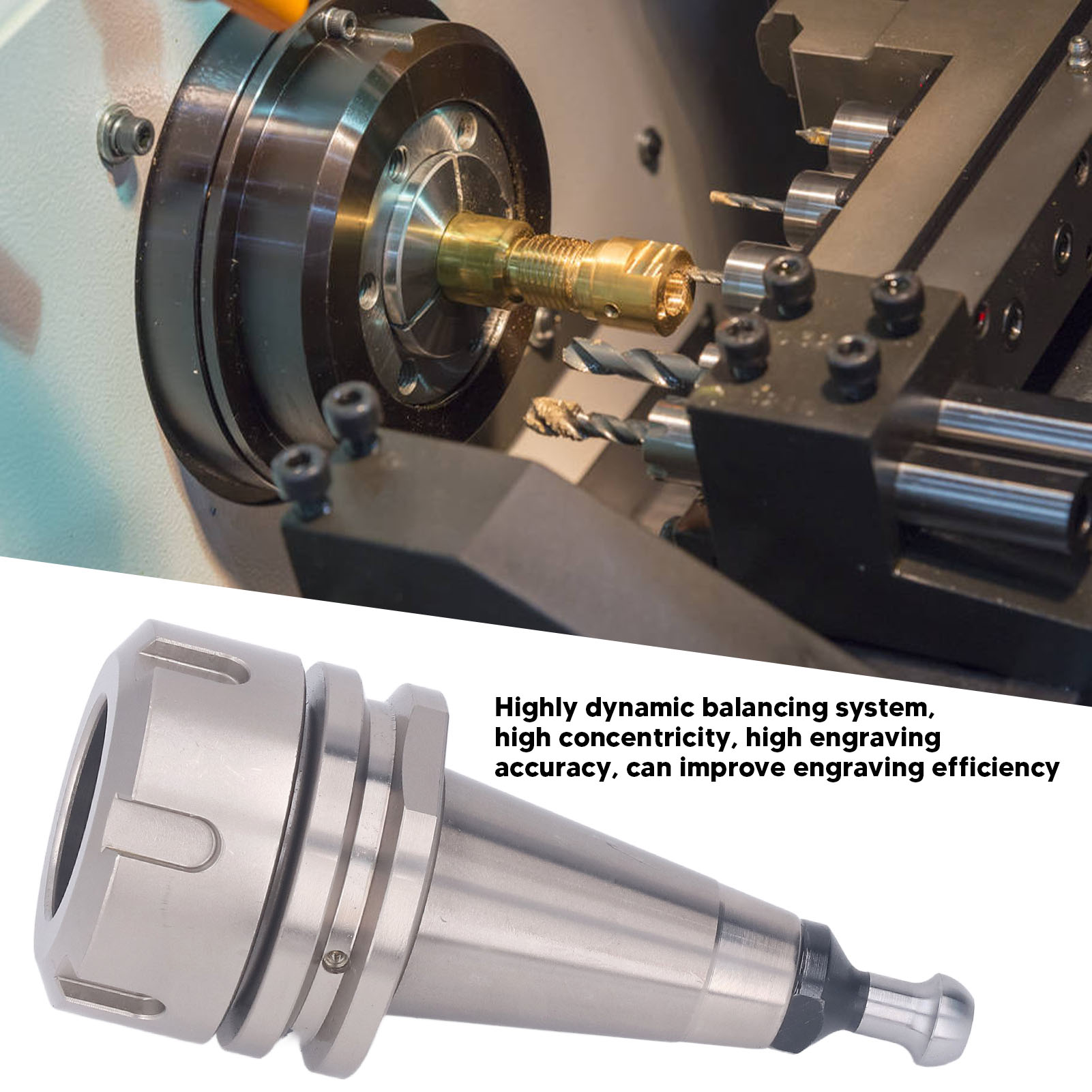 Mill Collet túi đựng công cụ Chống mòn Dụng cụ kẹp Đầu Máy Khoan không gỉ CNC Lathe 30000RPM Tốc độ quay cho nhà máy