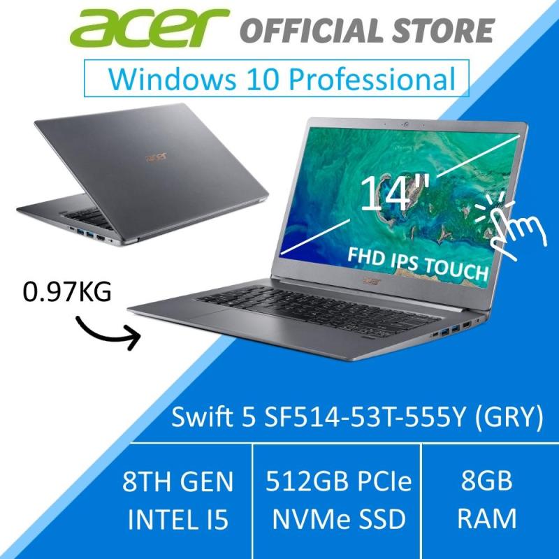 Acer Swift 5 SF514-53T-555Y 14-Inch Intel i5 Lightweight Laptop (Grey) - Windows 10 Pro