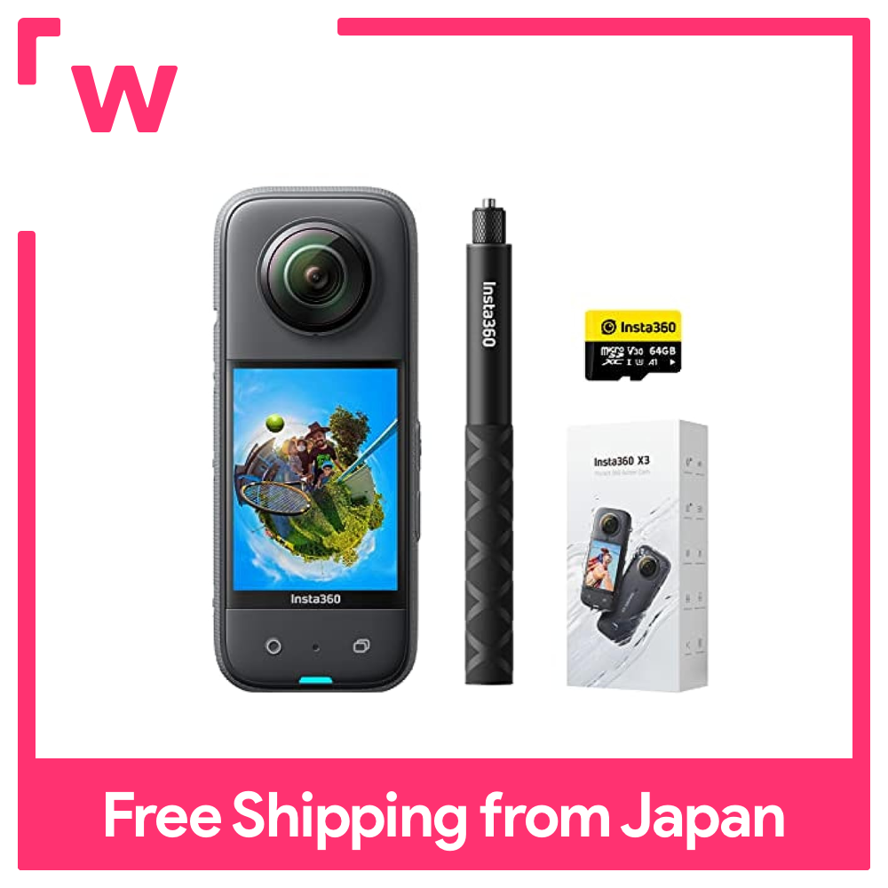 Insta360 X3 Selfie Stick Kit｜360 Degree Camera Action Camera New 1/2 48MP Sensor IPX8 Waterproof 5.7K360 Degree Video 72MP360 Degree Photo Camera Shake Active HDR 4K First-Person View 60fps Selfie 360 Degree Level Maintenance AI Editing Voice Con... ราคา 27,175 บาท*ส่งฟรี
