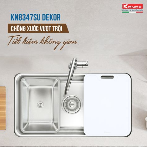 Chậu rửa chén chống xước Konox KN8347SU Dekor