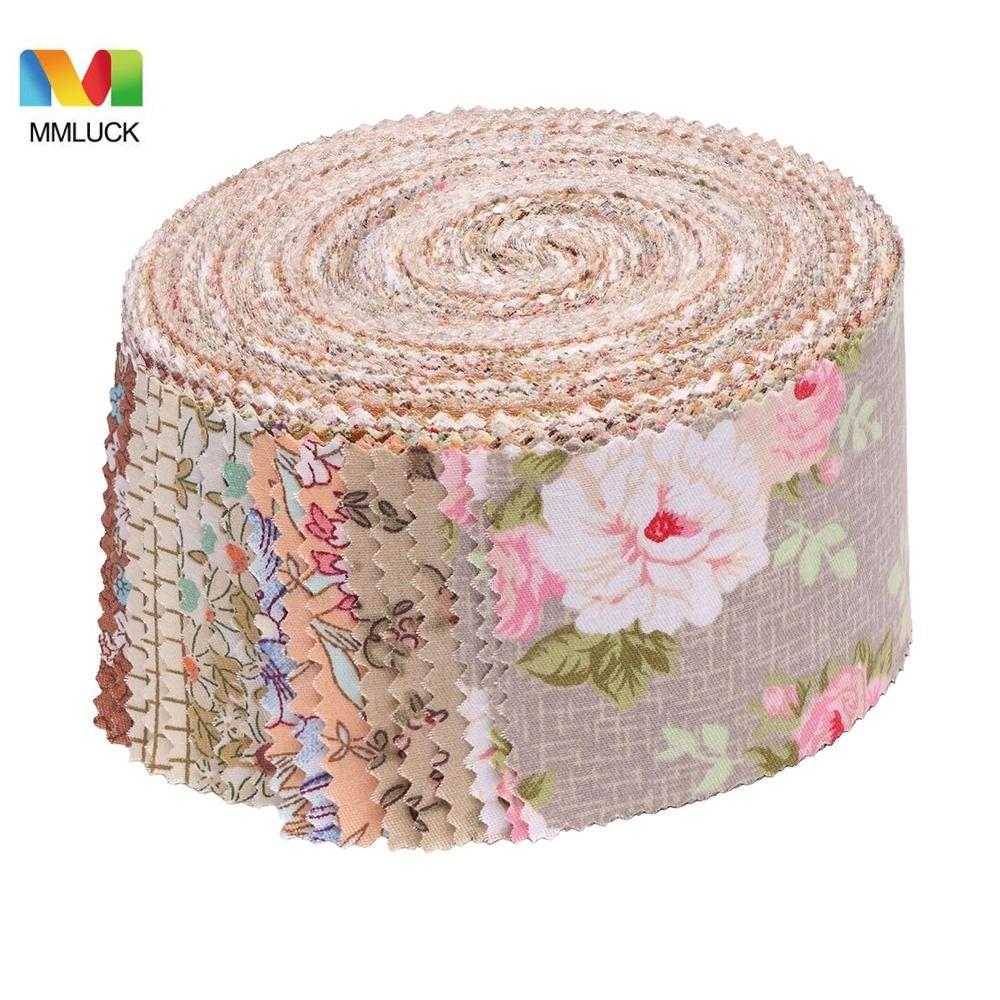MMLUCK 42 Sheets Đầy màu sắc CuộN thạch vải cắt sẵn Hoa cổ điển Sáng Tạo Vải in hoa Các mẫu khác nhau Đồ thủ công tự làm Vải chắp vá Phụ kiện thủ công