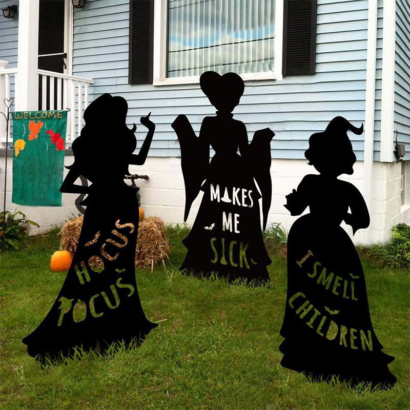 Store HHDKE3 Phù Thủy lớn màu đen, Halloween bóng sân dấu hiệu với cổ phần phù thủy mặt đất chèn Phù Thủy mặt đất chèn ngoài trời