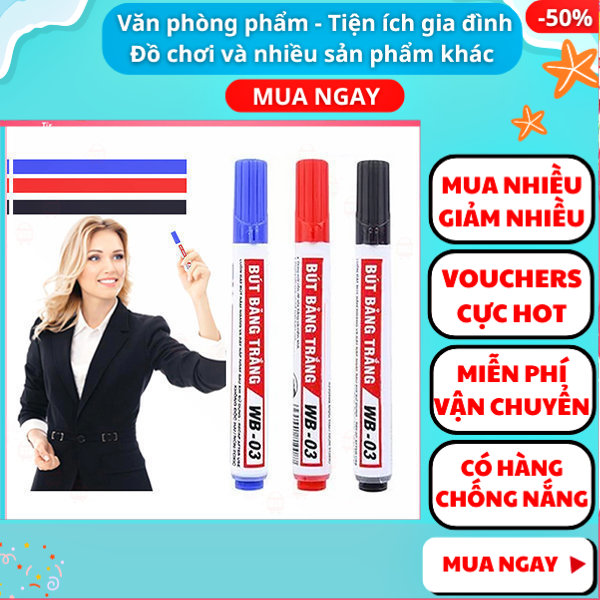 Cây bút lông viết bảng bôi được ( CÓ 3 MÀU ĐỎ ĐEN VÀ XANH CHO KHÁCH CHỌN ) ✓Giá rẻ , đồ dùng học tập✓ Nguyễn Thùy Store