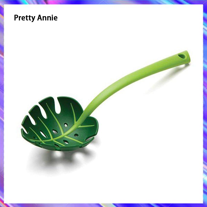 FAWEILIN [EH]Green Monstera Leaf Colander Long-Handled Spaghetti Slotted Serving Spoon ราคา 36 บาท*ส่งฟรี
