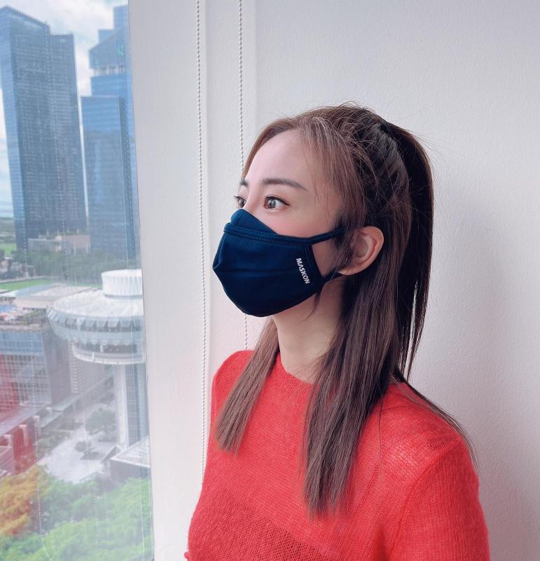 Buy 3 Ply MASKON Reusable Antimicrobial Face Mask - Adult Navy Blue 5 Pcs Singapore