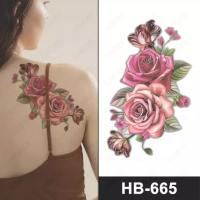 TATO Sticker Mawar Pink Tato Temporer Tato Setengah Lengan MX 1332/HB-665/T009