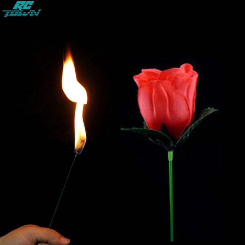 Novelty Torch to Rose Magic Trick Fire Flame Flower for Stage Performance