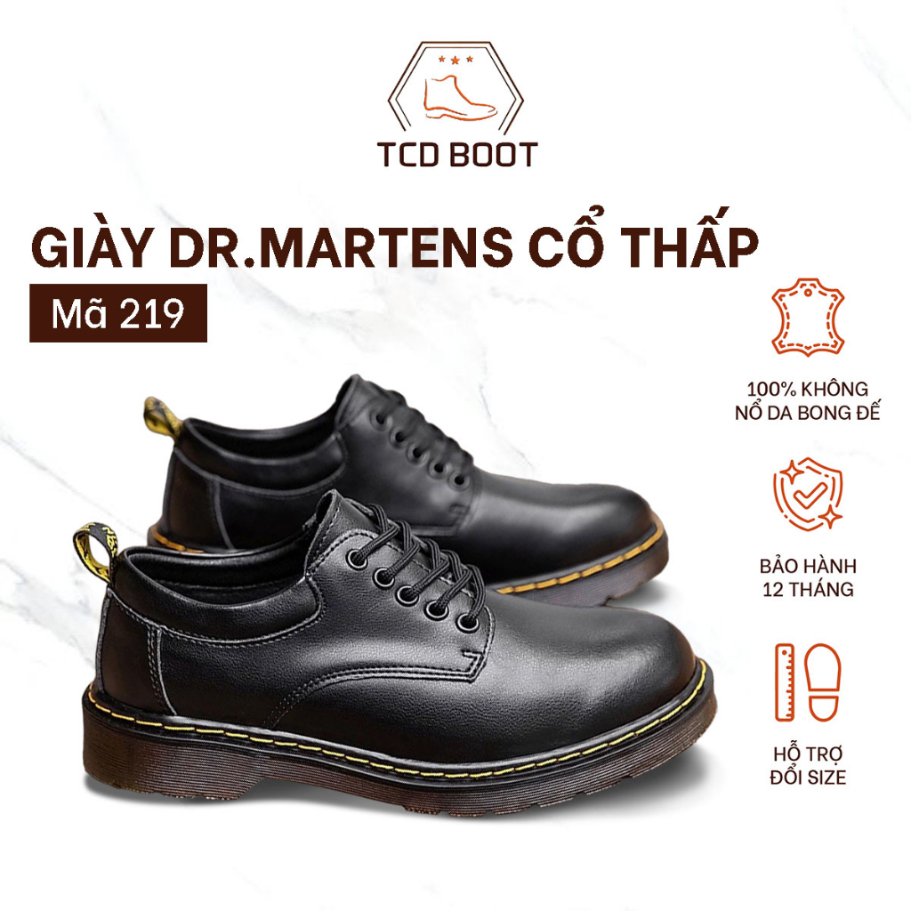 Giày Nam, Giày Tây Nam Derby Thời Trang Trơn Bóng, Dày Da Đốc Dr.Martens Cổ Thấp Oxfords buộc dây - Xưởng Giày Chelsea Boot