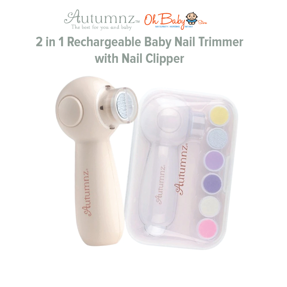 Autumnz 2 in 1 Rechargeable Baby Nail Trimmer with Nail Clipper | Oh Baby Store