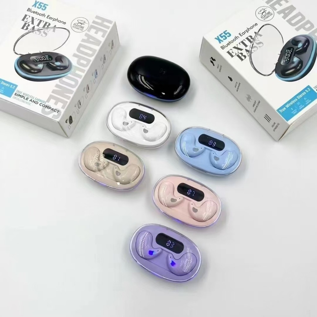 Nex Play หูฟังบลูทูธรุ่นใหม่ X55 **ของแท้100%-ของแถมมากมาย-ส่งด่วนฟรี***สำหรับการนอนหลับ ส่งสัญญาณผ่านกระดูกหู ไม่ต้องแทรกในหู รองรับเสียงสเตอริโอคู่