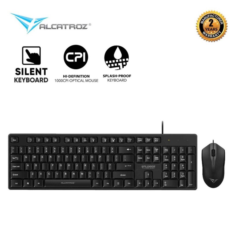 Alcatroz Xplorer C3300 Silent Click USB Wired Keyboard & Mouse Combo Singapore