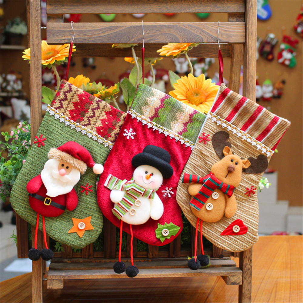 Kkmaoyi😍 Christmas Stocking Decoration Santa Claus Christmas Stocking Christmas Boots Christmas Stocking Gift Bag Christmas Stocking