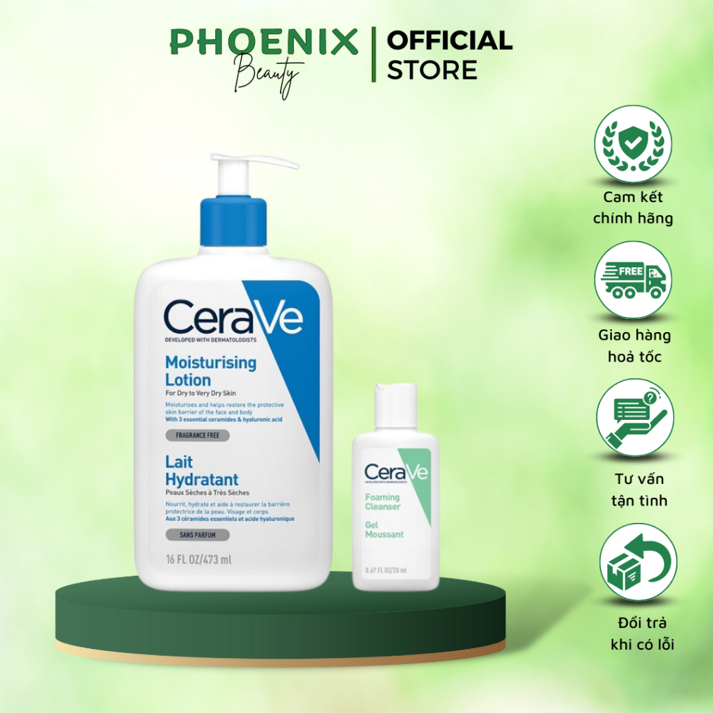 Bộ sữa dưỡng ẩm CeraVe 236ml/473ml - Lotion Dưỡng Ẩm Cho Da Khô