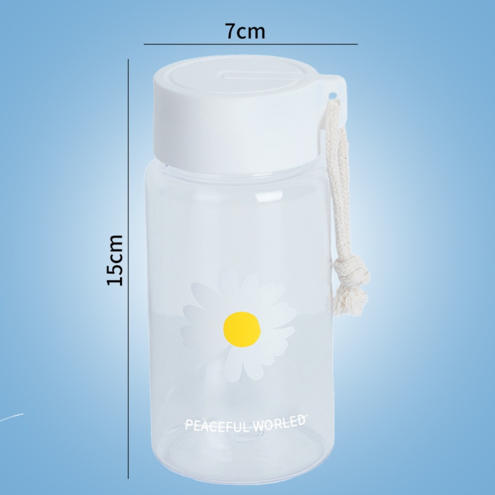 LALAIKE 500ml Chai nước Chú gấu nhỏ Hoa Cúc Cốc uống nước Dễ thương Trong suốt Cốc trà thể thao Học sinh nam nữ - 9