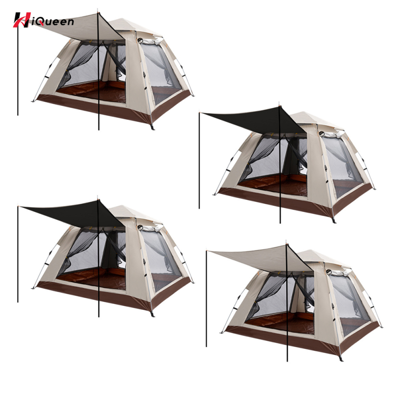 Pop Up Camping Tent, Outdoor Folding Tent With Zipper Net Screen Windows, 210D Oxford Fabric Sun Shade Beach Tent, Patio Pop Up Tent For Camping Picnic ราคา 4,384 บาท*ส่งฟรี