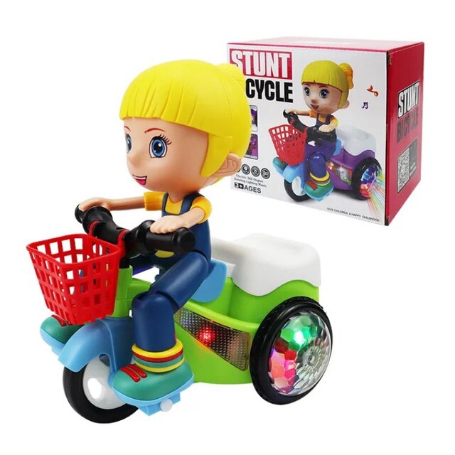 Electric Stunt Tricycle Car Child Dump Truck Simulation 3 Wheel 360 Degree