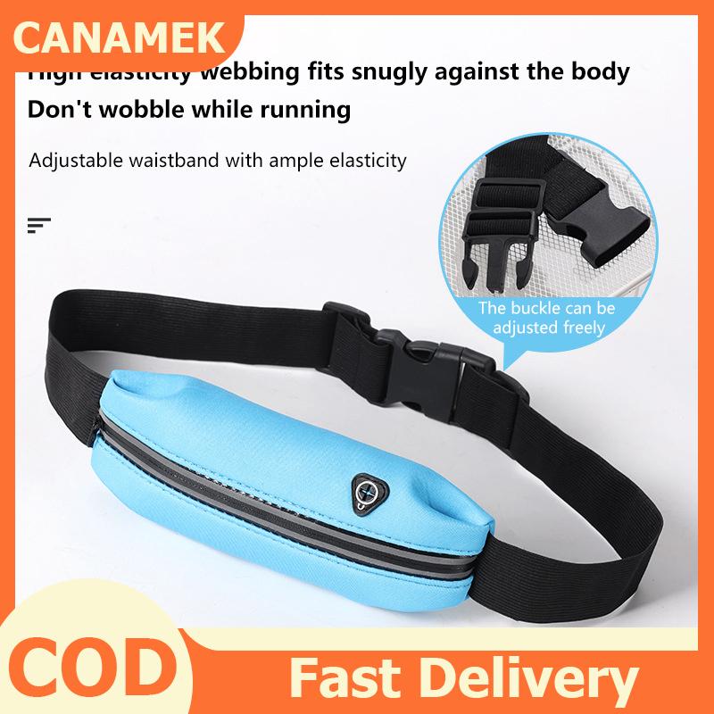 CANAMEK Phong cách và đơn giản chạy vành đai eo túi cho điện thoại di động thể thao Fanny gói người đàn ông không thấm nước phụ nữ ẩn phòng tập thể dục Túi pouch