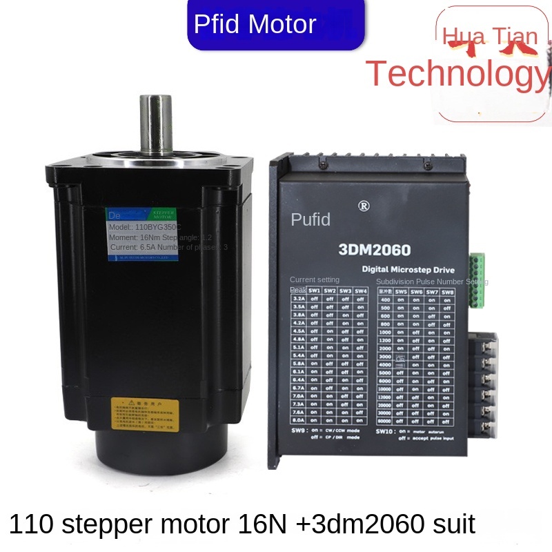 Bộ Động Cơ Bước 3 Pha 110 16N Driver 3DM2060 tùy chọn: 110BYG350D 20N.m + Driver 3DM2283 Prfid - 220V, DSP Chip, 8-20N.m Cho CNC, Tự Động Hóa