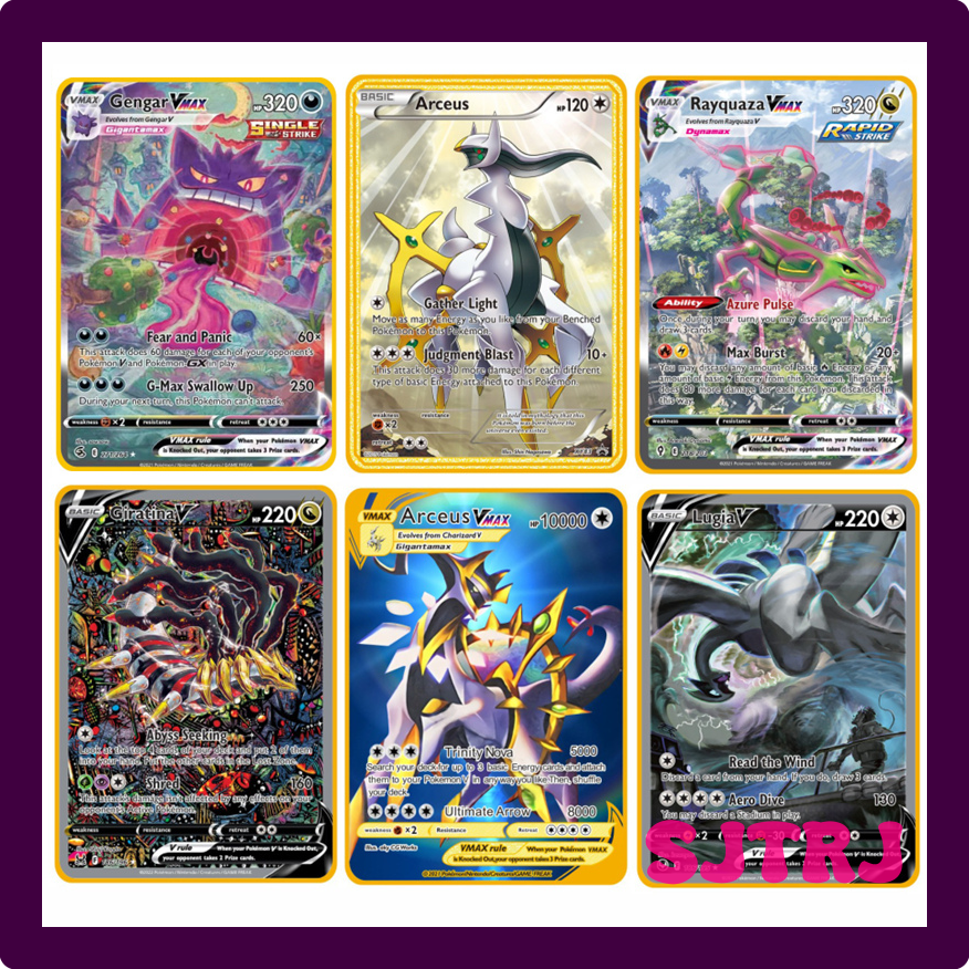 Sjtrj giratina V Pokemon thẻ kim loại tự làm 10000 điểm arceus Vmax lugia Charizard rayquaza Tiếng Anh Trò chơi Vàng Bộ sưu tập thẻ đồ chơi trẻ em nfdfr