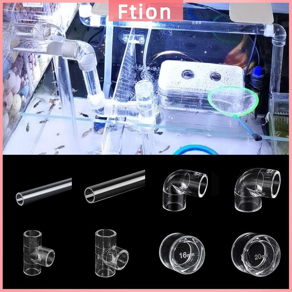 FTION Khuỷu 90 độ Phụ kiện ống nhựa Acrylic 16 20mm Kính mica trong suốt Khớp nối chữ t xe tăng Chất lượng cao Trong suốt Đầu cắm Phụ kiện bể nước bể cá