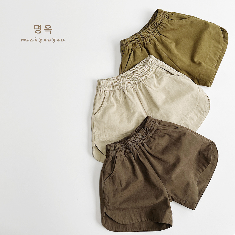 Vintage Sen style children's cotton shorts 2023 summer quarter pants Korean version Japanese pants 325393KKN