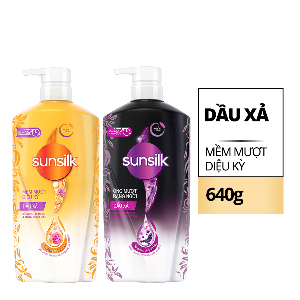 Dầu xả sunsilk óng mượt rạng ngời/ mềm mượt diệu kỳ chai 640g
