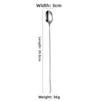INOXTO 30cm Muỗng Dài Mẹo mở rộng Thép không gỉ Muỗng cà phê  Cán dài Muỗng khuấy trà Dụng cụ nhà bếp