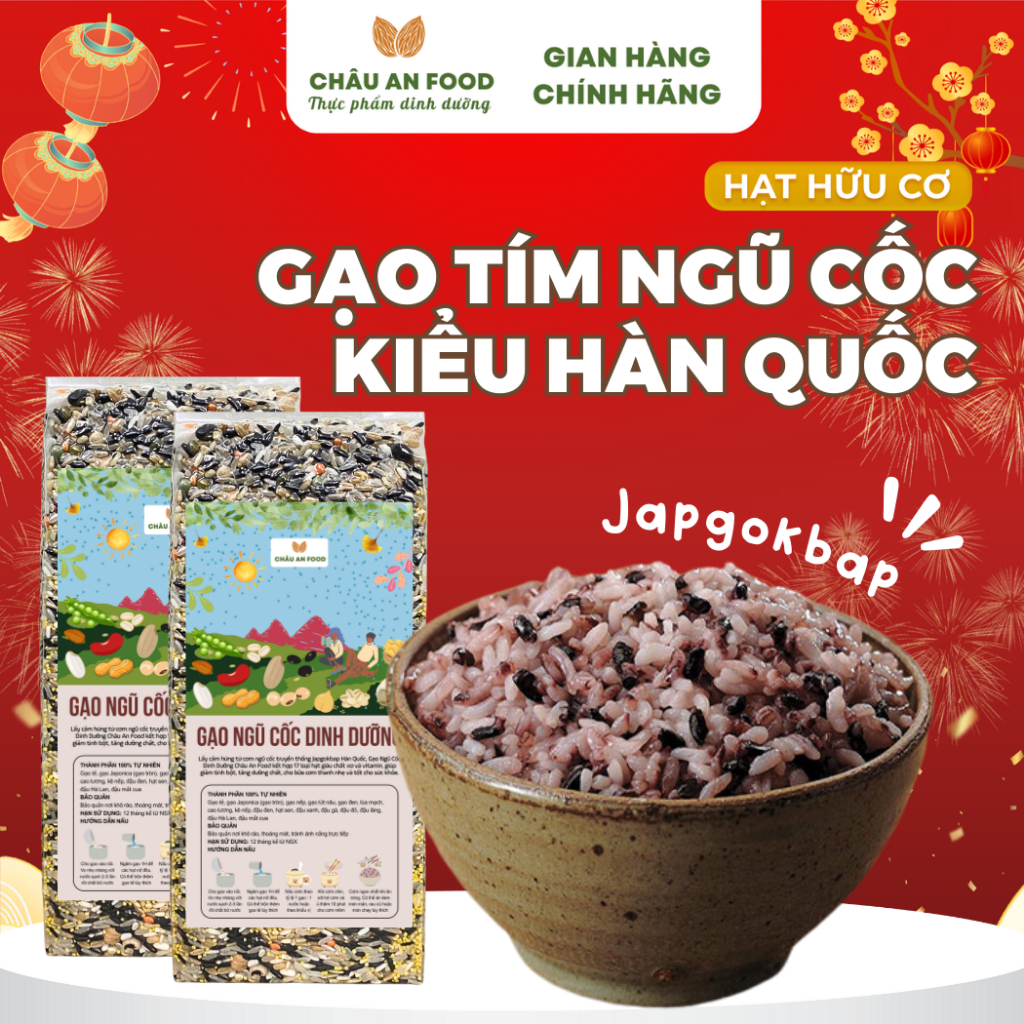 Gạo Trộn Ngũ Cốc Hàn Quốc, Cơm Tím Hàn Quốc chứa 17 Loại Hạt Ngũ Cốc Giảm Đường, Giảm Tinh Bột, Cơm Healthy - Túi 1KG