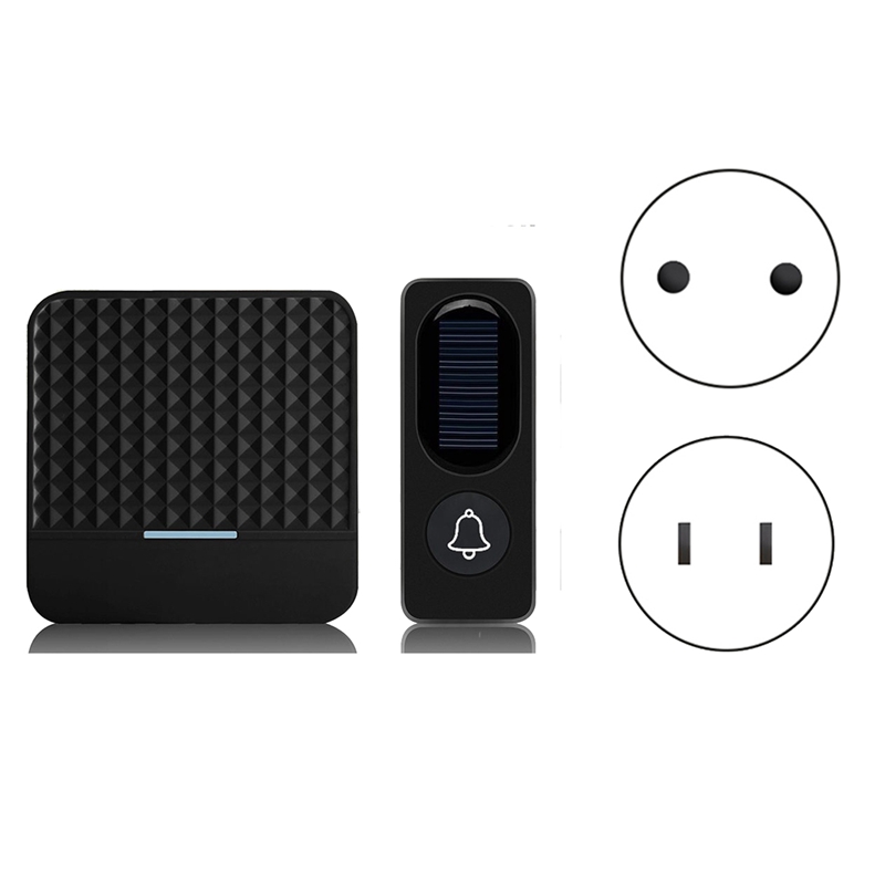 Wireless Solar Doorbell IP65 Waterproof 300M Doorbells Chime Kit Solar Power Charging Outdoor Doorbells