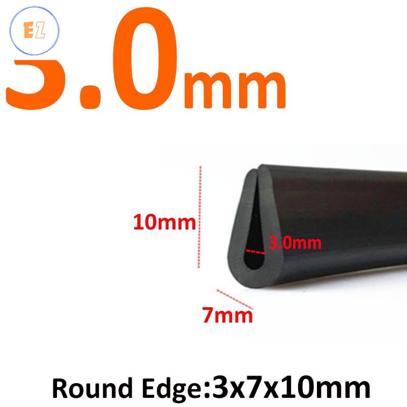 EZ Black U Section Rubber Edge Strip Anti Oil Seal Edge Shield Bound Glass Metal Wood Panel Board Sheet Anti-Collision Protect