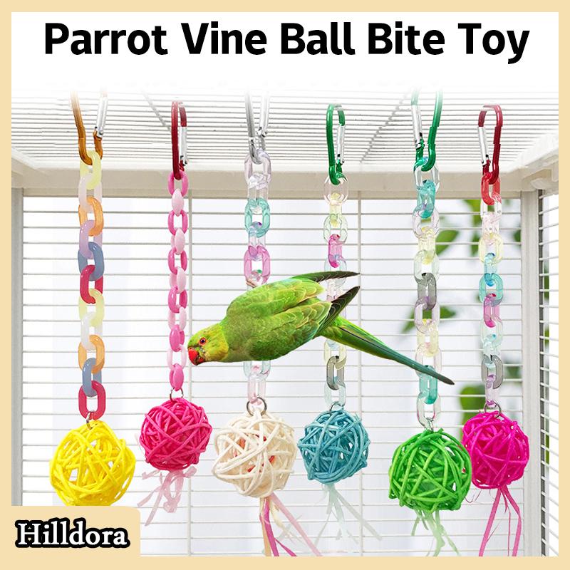 [Hilldora] Parrot Chew Strands Bird Parakeet Bite Molar Toys Pet Bird Cage Hangable Chewing Toy Bird Items Bird Cage Toys Pet Supplies