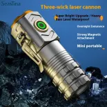 Seastina  Đèn pin Led sáng sủa, loại nhỏ có thể sạc lại đèn pin ngoài trời