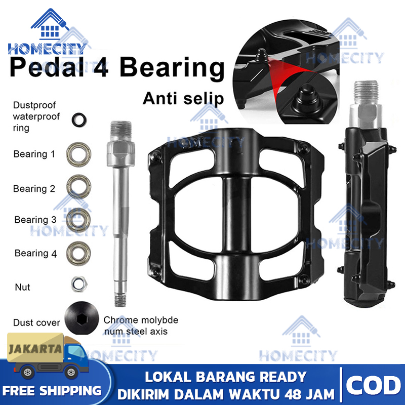 Pedal 3 Bearing Sepeda lipat Mtb Gunung Roadbike Bearing Alloy Anti Slip Loncer Tapak Lebar Promend / Pedal Bearing 3 Alloy Anti Slip Pedal Sepeda Lipat MTB Roadbike /