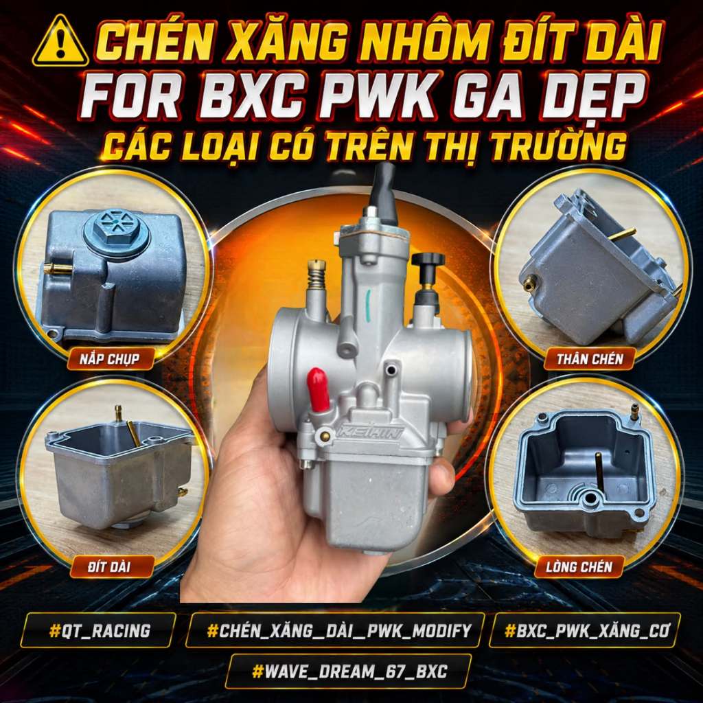 CHÉN XĂNG NHÔM ĐÍT DÀI FOR BXC PWK GA DẸP CÁC LOẠI CÓ TRÊN THỊ TRƯỜNG